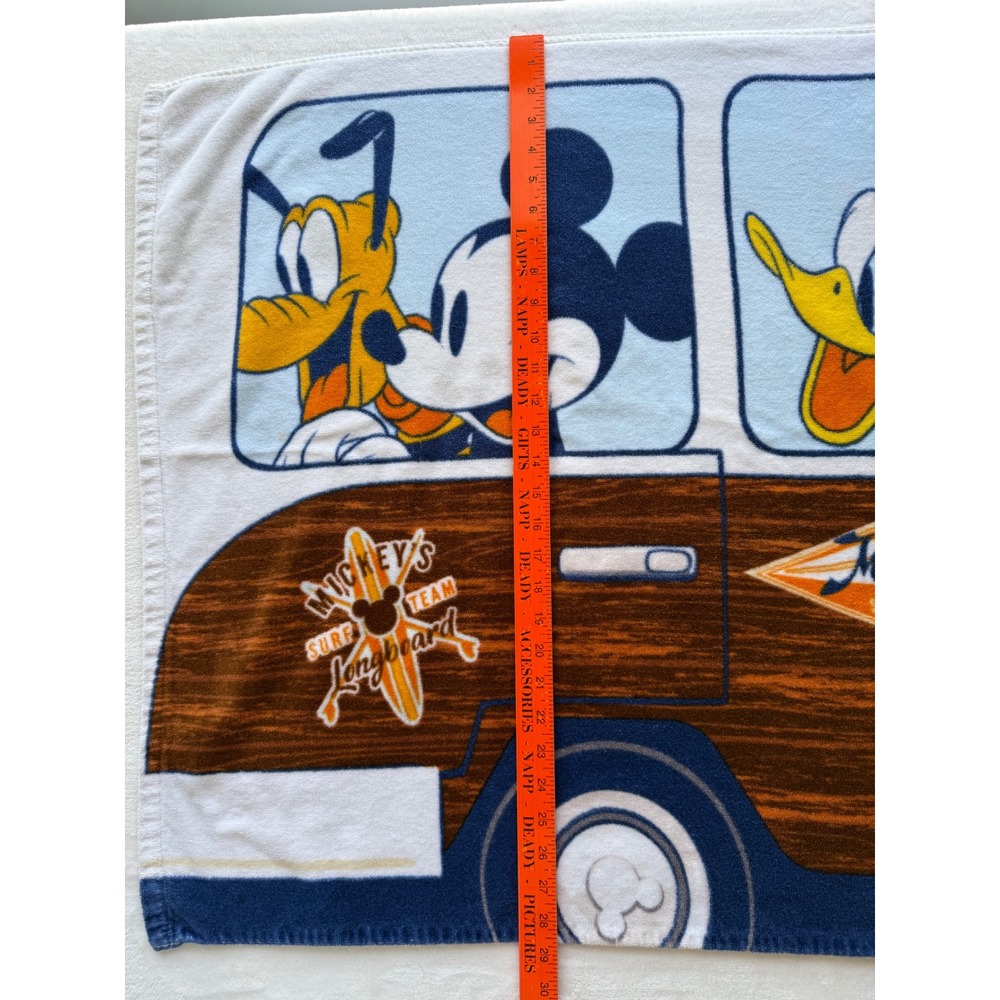 VTG Disney Woodie Surf Wagon Beach Towel Mickey Donald Goofy Retro 90s Surfs Up - Picture 15 of 16